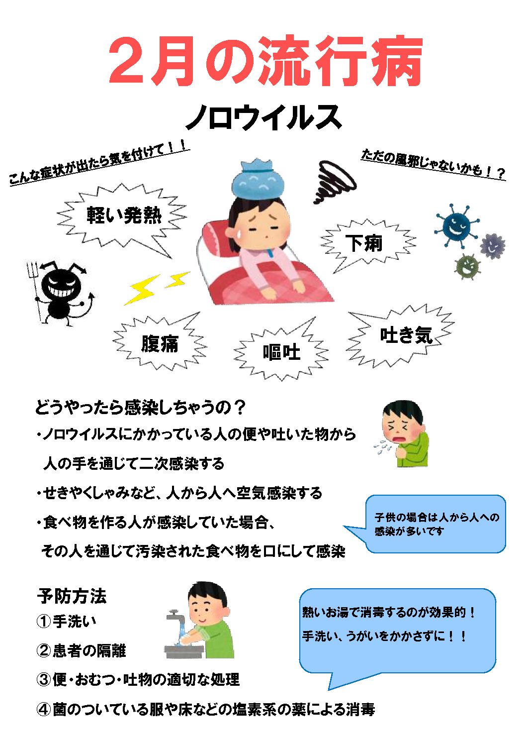 2月の流行病「ノロウイルス」